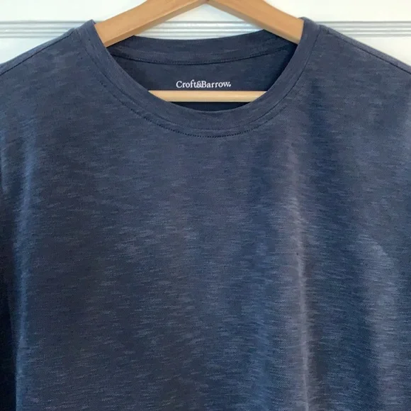 Men’s Croft & Barrow Navy Blue short sleeve Shirt EUC Large - Picture 3 of 11